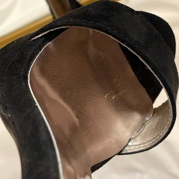 Size 5.5 Qupid Black Suede Stiletto With Fringe Cuff - Picture 16 of 16